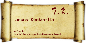 Tancsa Konkordia névjegykártya